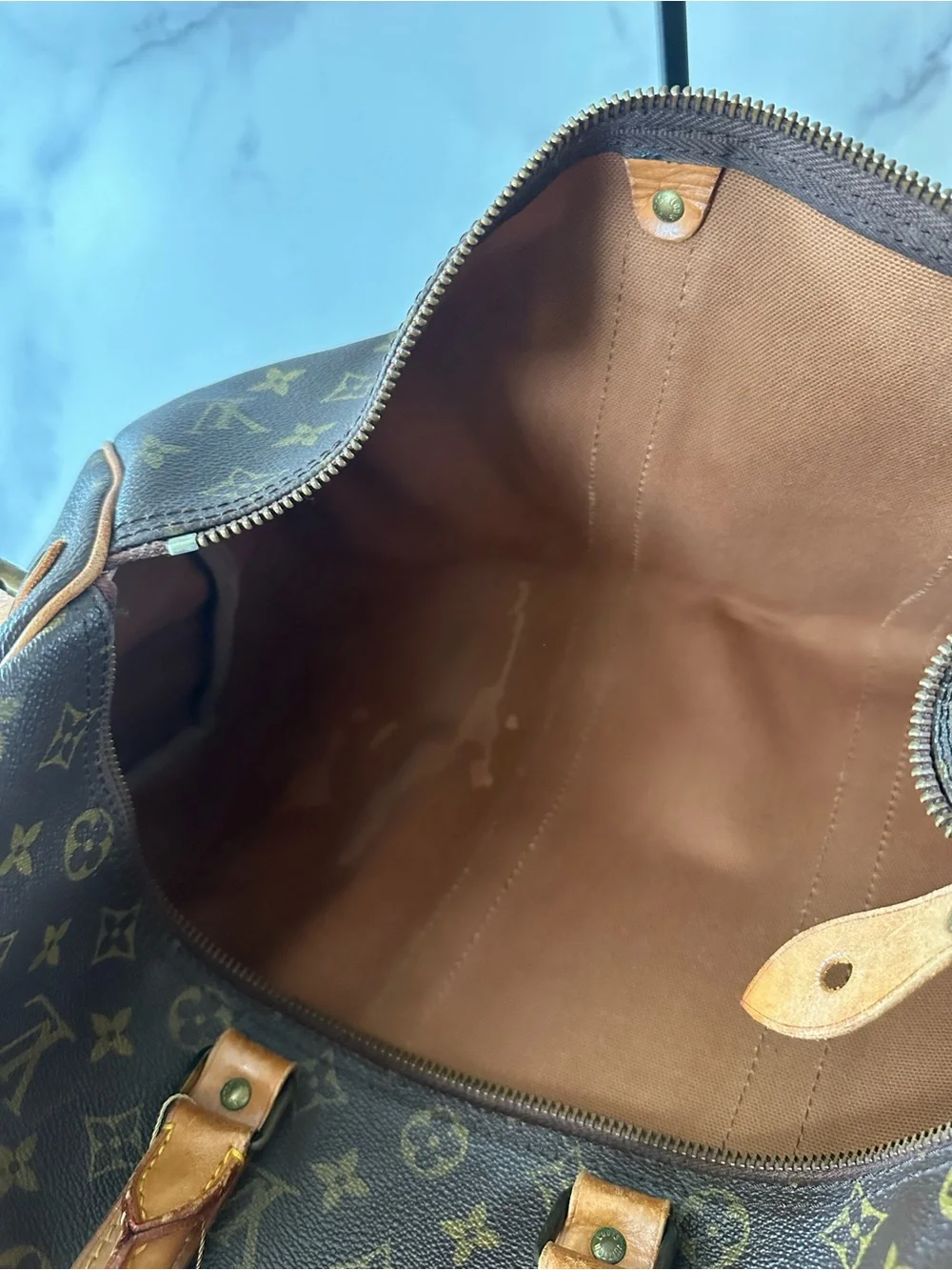 Louis Vuitton Monogram KeepAll 45 Canvas Travel Duffle Bag